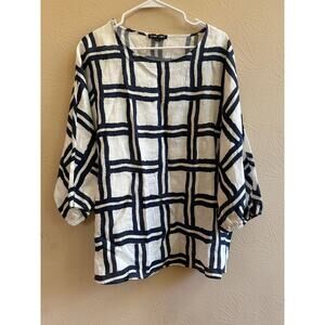 Boho Chic 100% Linen Top Size Large